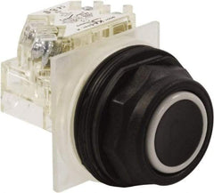 Schneider Electric - 30mm Mount Hole, Flush, Pushbutton Switch with Contact Block - Octagon, Black Pushbutton, Momentary (MO) - Exact Tool & Supply