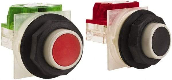 Schneider Electric - 30mm Mount Hole, Extended Straight, Pushbutton Switch - Momentary (MO) - Exact Tool & Supply