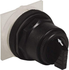 Schneider Electric - 30mm Mount Hole, 3 Position, Knob and Pushbutton Operated, Selector Switch Only - Black, Momentary (MO), without Contact Blocks, Anticorrosive, Weatherproof, Dust and Oil Resistant - Exact Tool & Supply