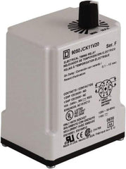 Square D - DPDT Time Delay Relay - 10 Contact Amp, 110 VDC & 120 VAC - Exact Tool & Supply