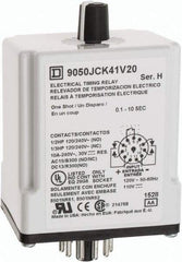 Square D - DPDT Time Delay Relay - 10 Contact Amp, 110 VDC & 120 VAC - Exact Tool & Supply