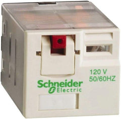 Schneider Electric - 3,750 VA Power Rating, Electromechanical Plug-in General Purpose Relay - 15 Amp at 250 VAC & 28 VDC, 3CO, 120 VAC - Exact Tool & Supply