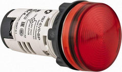 Schneider Electric - 24 V Red Lens LED Pilot Light - Round Lens, Screw Clamp Connector, 29mm Wide - Exact Tool & Supply
