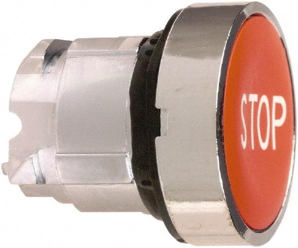 Schneider Electric - 22mm Mount Hole, Flush, Pushbutton Switch Only - Round, Red Pushbutton, Nonilluminated, Momentary (MO) - Exact Tool & Supply
