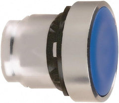 Schneider Electric - 22mm Mount Hole, Flush, Pushbutton Switch Only - Round, Blue Pushbutton, Maintained (MA) - Exact Tool & Supply