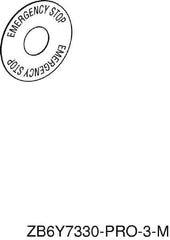 Schneider Electric - Round, Legend Plate - Emergency Stop - Yellow Background, Black Letters, 45mm Overall Diameter - Exact Tool & Supply