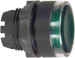 Schneider Electric - 22mm Mount Hole, Flush, Pushbutton Switch Only - Round, Green Pushbutton, Illuminated, Momentary (MO) - Exact Tool & Supply