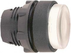Schneider Electric - 22mm Mount Hole, Extended Straight, Pushbutton Switch Only - Round, White Pushbutton, Illuminated, Momentary (MO) - Exact Tool & Supply