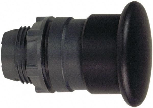 Schneider Electric - 22mm Mount Hole, Extended Mushroom Head, Pushbutton Switch Only - Round, Black Pushbutton, Nonilluminated, Momentary (MO) - Exact Tool & Supply