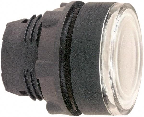 Schneider Electric - 22mm Mount Hole, Flush, Pushbutton Switch Only - Round, White Pushbutton, Illuminated, Momentary (MO) - Exact Tool & Supply
