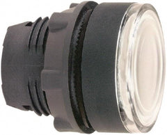 Schneider Electric - 22mm Mount Hole, Flush, Pushbutton Switch Only - Round, White Pushbutton, Illuminated, Momentary (MO) - Exact Tool & Supply