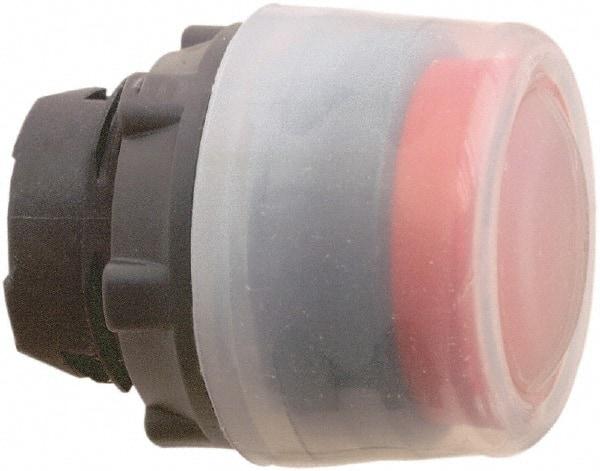 Schneider Electric - 22mm Mount Hole, Flush, Pushbutton Switch Only - Round, Red Pushbutton, Nonilluminated, Momentary (MO), Shock and Vibration Resistant - Exact Tool & Supply