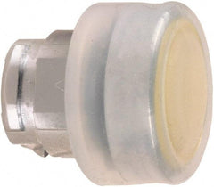 Schneider Electric - 22mm Mount Hole, Flush, Pushbutton Switch Only - Round, Yellow Pushbutton, Nonilluminated, Momentary (MO), Shock and Vibration Resistant - Exact Tool & Supply