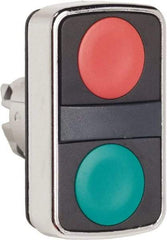 Schneider Electric - 22mm Mount Hole, Flush, Pushbutton Switch Only - Rectangle, Green and Red Pushbutton, Nonilluminated, Momentary (MO), On-Off, Shock and Vibration Resistant - Exact Tool & Supply
