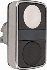 Schneider Electric - 22mm Mount Hole, Flush, Pushbutton Switch Only - Rectangle, White and Black Pushbutton, Nonilluminated, Momentary (MO), On-Off, Shock and Vibration Resistant - Exact Tool & Supply