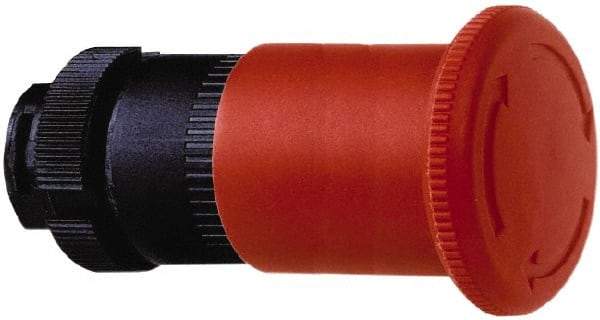 Schneider Electric - 22mm Mount Hole, Extended Mushroom Head, Pushbutton Switch Only - Round, Red Pushbutton, Nonilluminated, Maintained (MA), Off, Shock and Vibration Resistant - Exact Tool & Supply