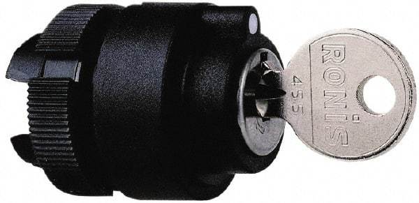 Schneider Electric - 22mm Mount Hole, 2 Position, Key Operated, Selector Switch Only - Black, Maintained (MA), Shock and Vibration Resistant - Exact Tool & Supply