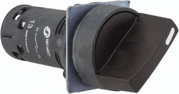 Schneider Electric - 22mm Mount Hole, 2 Position, Knob Operated, Selector Switch Only - Black, Maintained (MA), Nonilluminated, Shock and Vibration Resistant - Exact Tool & Supply