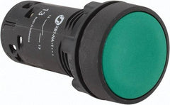 Schneider Electric - 22mm Mount Hole, Flush, Pushbutton Switch Only - Round, Green Pushbutton, Nonilluminated, Momentary (MO), Shock and Vibration Resistant - Exact Tool & Supply