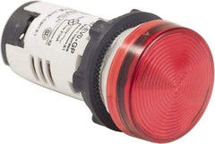 Schneider Electric - 120 VAC Red Lens LED Pilot Light - Round Lens, Screw Clamp Connector, 29mm Wide, Shock Resistant, Vibration Resistant - Exact Tool & Supply