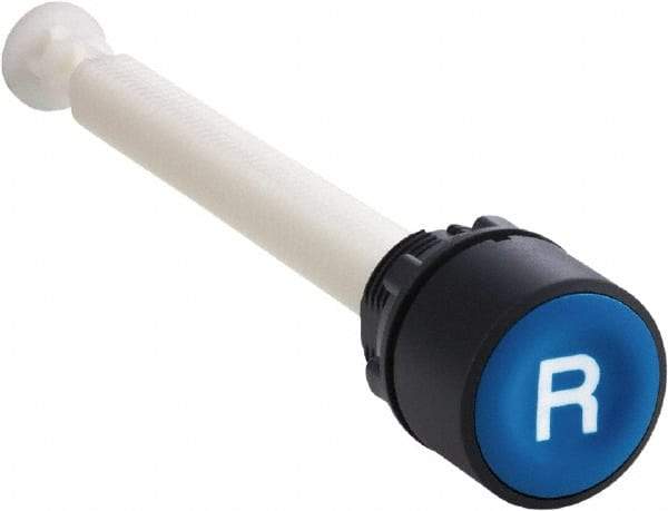 Schneider Electric - 22mm Mount Hole, Flush, Pushbutton Switch Only - Round, Blue Pushbutton, Nonilluminated - Exact Tool & Supply