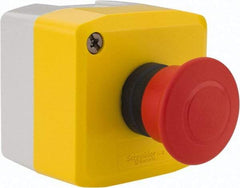 Schneider Electric - 1 Operator, Mushroom Head Control Station - No Legend (Legend), Push-Pull Switch, NC Contact, NEMA 13, 4X - Exact Tool & Supply