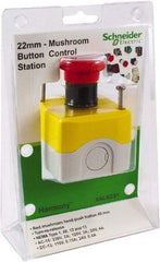 Schneider Electric - 1 Operator, Mushroom Head Control Station - No Legend, Turn to Release Switch, NC Contact, NEMA 1, 12, 13, 3, 3R, 4 - Exact Tool & Supply