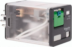 Schneider Electric - Octal Electromechanical Plug-in General Purpose Relay - 10 Amp at 240 V, 3PDT, 24 VDC, 35mm Wide x 56mm High x 35.4mm Deep - Exact Tool & Supply