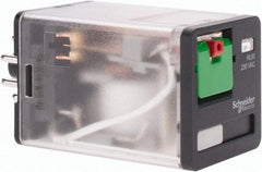 Schneider Electric - 3 at 60 Hz VA Power Rating, Octal Electromechanical Plug-in General Purpose Relay - 10 Amp at 277 VAC & 30 VDC, DPDT, 230 VAC, 35mm Wide x 56mm High x 35.4mm Deep - Exact Tool & Supply