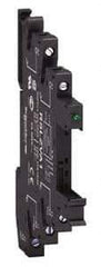 Schneider Electric - 12/24 VAC and 12/24 VDC, 6, SPDT, Flat Relay Socket - DIN Rail Mount, CO, Screw Terminal - Exact Tool & Supply