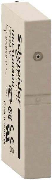 Schneider Electric - Electromechanical Plug-in General Purpose Relay - 6 Amp at 24 VDC, SPDT, 24 VDC, 5mm Wide x 28mm High x 18.5mm Deep - Exact Tool & Supply