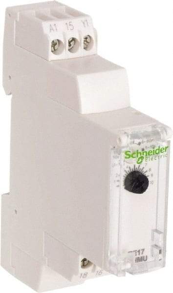 Schneider Electric - 100 hr Delay, Multiple Range SPDT Time Delay Relay - 8 Contact Amp, 24 VDC & 24 to 240 VAC, Selector Switch - Exact Tool & Supply