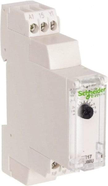 Schneider Electric - 100 hr Delay, Multiple Range SPDT Time Delay Relay - 8 Contact Amp, 24 VDC & 24 to 240 VAC, Selector Switch - Exact Tool & Supply