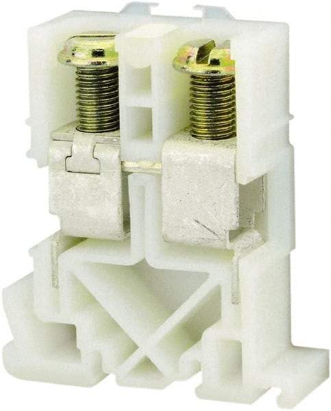 Square D - 600 VAC, 170 Amp, -40 to 275°F, DIN Rail Mount, Nylon Standard Terminal Block - 2 Contacts, Tin Plated Steel, 12 to 1/0 AWG Compatibility, 2.71 Inch High x 2.12 Inch Deep - Exact Tool & Supply