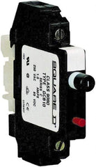 Square D - 1 Amp, 250 VAC, 65 VDC, 1 Pole, DIN Rail Mount Circuit Protector - Thermal Magnetic Trip, 16-10 AWG, 64mm Deep x 80mm High x - Exact Tool & Supply
