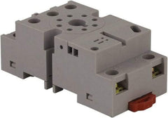 Square D - 8 Pins, 300 VAC, 10 Amp (CSA) and 16 Amp (UL), Square Relay Socket - DIN Rail Mount, Panel Mount, 2 Tiers, Screw Terminal - Exact Tool & Supply