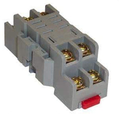Square D - 8 Pins, 300 VAC, 10 Amp (UL and CSA), Square Relay Socket - DIN Rail Mount, Panel Mount, 2 Tiers, Screw Terminal - Exact Tool & Supply