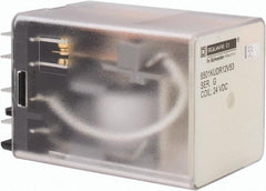 Square D - 8 Pins, 1 hp at 277 Volt & 1/3 hp at 120 Volt, 3 VA Power Rating, Square Electromechanical Plug-in General Purpose Relay - 10 Amp at 250 VAC, DPDT, 24 VDC, 34.9mm Wide x 50mm High x 35.4mm Deep - Exact Tool & Supply