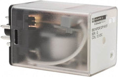 Square D - 8 Pins, 1 hp at 277 Volt & 1/3 hp at 120 Volt, 3 VA Power Rating, Octal Electromechanical Plug-in General Purpose Relay - 10 Amp at 250 VAC, DPDT, 12 VDC, 34.9mm Wide x 50.3mm High x 35.4mm Deep - Exact Tool & Supply