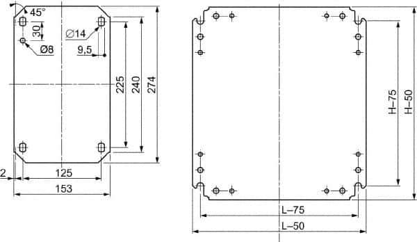 Schneider Electric - Electrical Enclosure Steel Mounting Plate - For Use with 1000 (H) x 600 (W) Floor Standing Enclosure, RoHS Compliant, Includes Mounting Hardware & Mounting Plate - Exact Tool & Supply