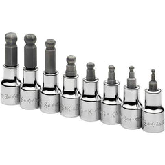 SK - 8 Piece 3/8" Drive Metric Ball Hex Bit Socket Set - Exact Tool & Supply
