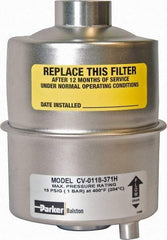 Parker - 1/2 NPT Air Compressor Inlet Filter - 3 CFM, 2.9" Diam x 4.4" High, Use with Welch Pump Models #1400, 1405, 8907 - Exact Tool & Supply