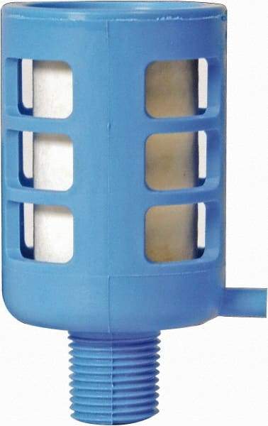 Parker - 1/2 NPT Air Compressor Exhaust Filter - 3 CFM, 15 psi, 2" Diam x 3.7" High, Use with Welch Pump Models #1400, 1405, 8907 - Exact Tool & Supply
