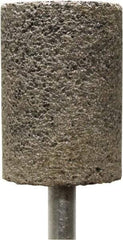 Tru-Maxx - 1" Head Diam x 1" Thickness, W221, Cylinder End, Zirconia Alumina Mounted Point - Brown, Coarse Grade, 30 Grit, 19,120 RPM - Exact Tool & Supply