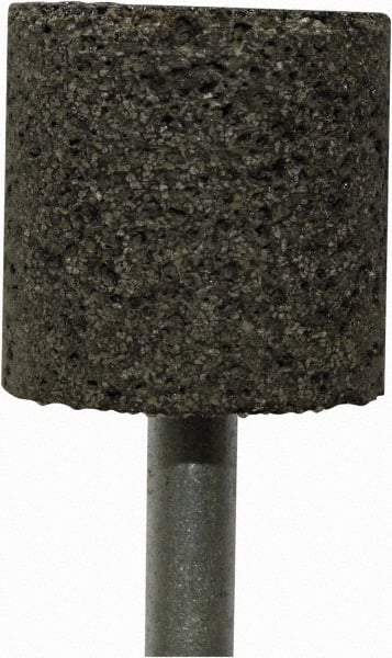 Tru-Maxx - 1" Head Diam x 1" Thickness, W220, Cylinder End, Zirconia Alumina Mounted Point - Brown, Coarse Grade, 24 Grit, 25,500 RPM - Exact Tool & Supply