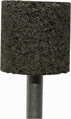 Tru-Maxx - 1" Head Diam x 1" Thickness, W220, Cylinder End, Zirconia Alumina Mounted Point - Brown, Coarse Grade, 24 Grit, 25,500 RPM - Exact Tool & Supply