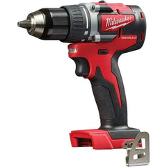 Milwaukee Tool - 18 Volt 1/2" Chuck Pistol Grip Handle Cordless Drill - 0-1800 RPM, Single-Sleeve Ratcheting Chuck, Reversible, Lithium-Ion Batteries Not Included - Exact Tool & Supply
