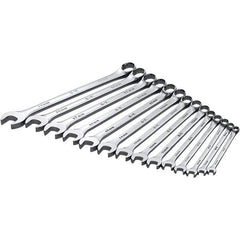 SK - 14 Piece, Combination Wrench Set - Metric System of Measurement, Chrome Finish - Exact Tool & Supply