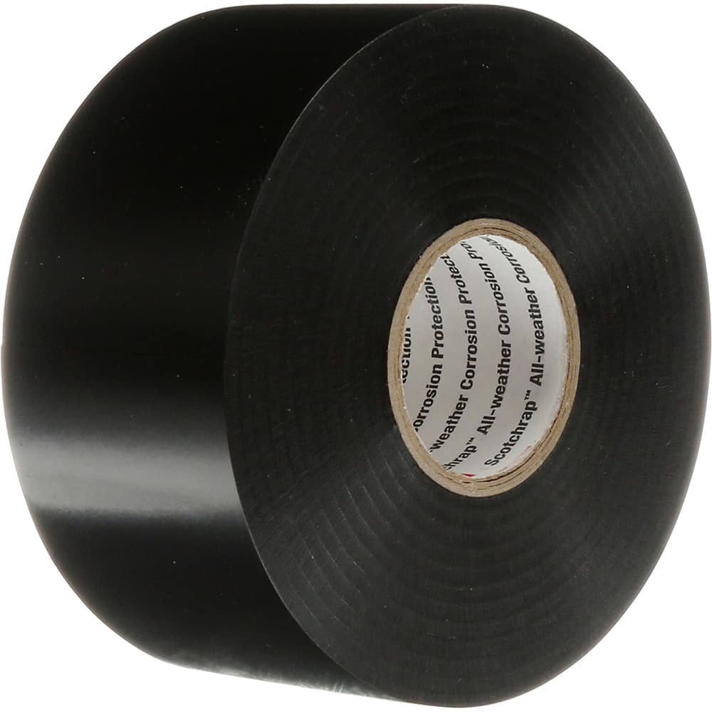 3M - Electrical Tape; Width (Inch): 3 ; Length Range: 48" and Longer ; Color: Black ; Material Type: Vinyl ; Length (Feet): 100 ; Thickness (mil): 10 - Exact Tool & Supply