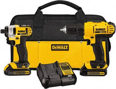 DeWALT - 20 Volt Cordless Tool Combination Kit - Includes 1/2" Drill/Driver & 1/4" Impact Driver, Lithium-Ion Battery Included - Exact Tool & Supply